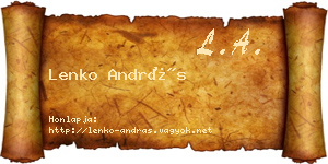 Lenko András névjegykártya