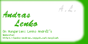 andras lenko business card
